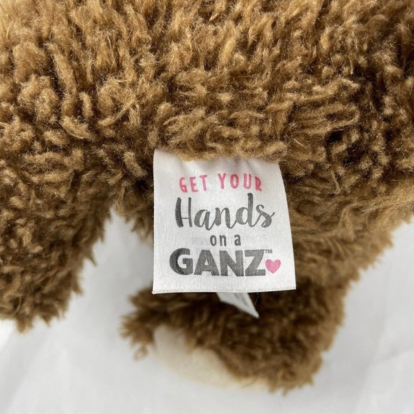 Ganz Biscuit Dark Brown Puppy Dog 10" Plush Stuffed Animal Red Christmas Hat - Picture 6 of 6